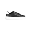 Calvin Klein Black Leather Men Sneaker In Black