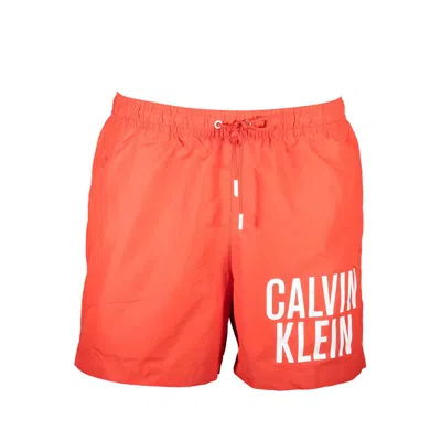Calvin Klein Red Polyester Swimwear In Orange