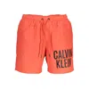 Calvin Klein Contrasting Logo-print Swim Shorts In Red