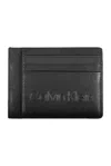 Calvin Klein Sleek Black Polyethylene Card Holder In Black