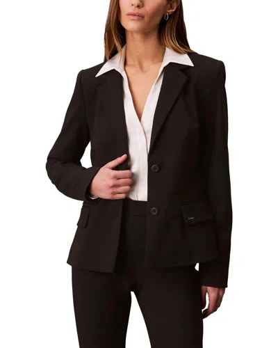 Calvin Klein Ponte Tailored Blazer In Burgundy