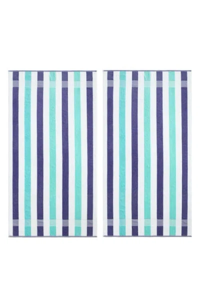 Calvin Klein Pop Color Stripe 2-piece Beach Towel Set In Multi