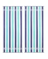 Calvin Klein Pop Color Stripe Cotton 2-pc. Beach Towel Set, 70" X 40" In Purple