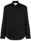 Calvin Klein Poplin Stretch Slim Shirt In Black