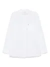 Calvin Klein Collarless Long Sleeves Shirt With Chest Pocket In White