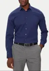 Calvin Klein Slim Fit Stretch Cotton Knit Dress Shirt In Blue