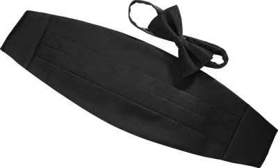 Calvin Klein Pre-tied Bow Tie & Cummerbund Set In Black