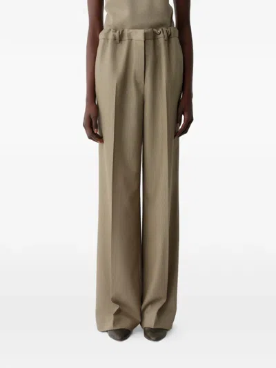 Calvin Klein Pressed-crease Wide-leg Trousers In Neutral