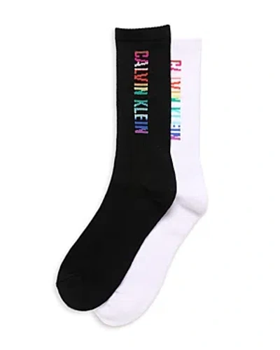 Calvin Klein Pride Cushioned Athletic Crew Socks - 2 Pk. In Black Assorted