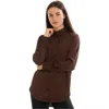 Calvin Klein Print Geometric Relaxed Long Sleeve Womens Shirt In Brown