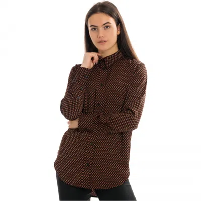 Calvin Klein Print Geometric Relaxed Long Sleeve Womens Shirt