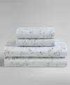 Calvin Klein Printed 300-thread Count Cotton Sateen 4-pc. Sheet Set, Queen In Airy Botanical Pale Green