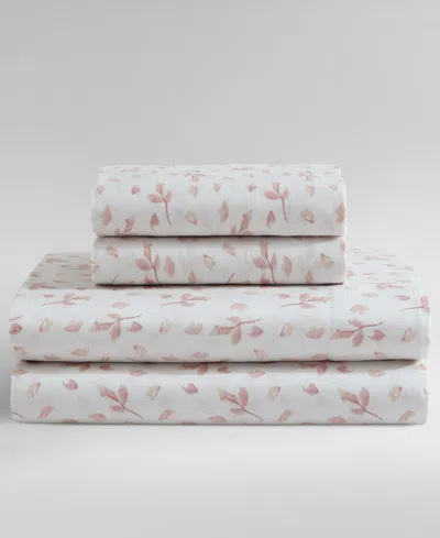 CALVIN KLEIN PRINTED 300-THREAD COUNT COTTON SATEEN 4-PC. SHEET SET, QUEEN