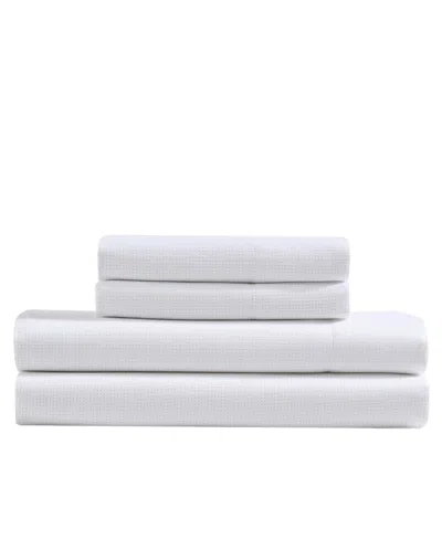 Calvin Klein Printed 300-thread Count Cotton Sateen 4-pc. Sheet Set, Queen In Micro Dot Beige