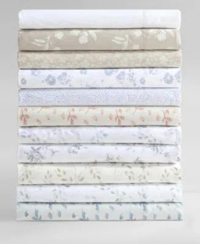 Calvin Klein Printed 300 Thread Count Cotton Sateen Sheet Set In Falling Petals Pink