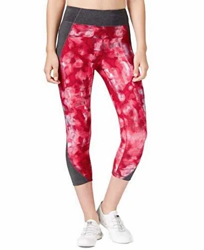 Calvin Klein Printed Compression Cropped Leggings In Pink Combo