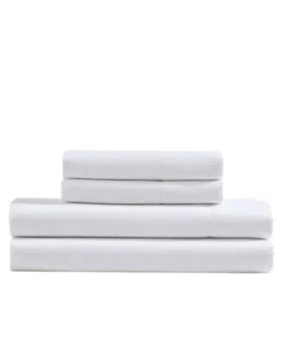 Calvin Klein Printed Cotton Sateen 4 Pc. Sheet Set In Micro Dot Beige