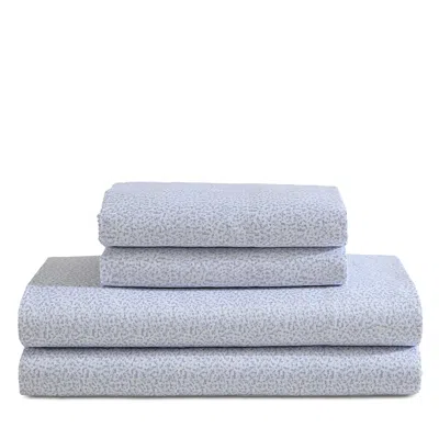 CALVIN KLEIN PRINTED COTTON SATEEN 4 PIECE SHEET SET, QUEEN