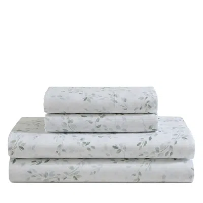 CALVIN KLEIN PRINTED COTTON SATEEN 4 PIECE SHEET SET, QUEEN