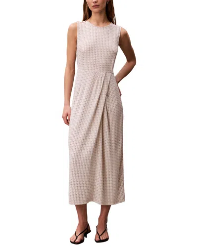 Calvin Klein Printed Crepe Jersey Maxi Dress In Neutral