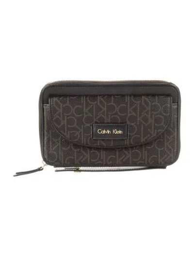 Pre-owned Calvin Klein Printed Wallet In Black