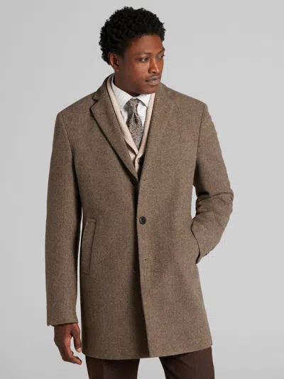 Calvin Klein Prosper Topcoat In Brown