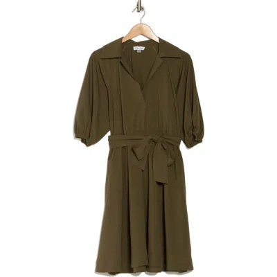 Calvin Klein Puff Sleeve A-line Shirtdress