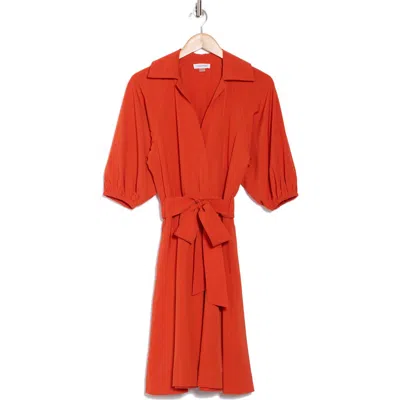 Calvin Klein Puff Sleeve A-line Shirtdress