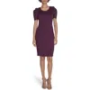 Calvin Klein Puff Sleeve Scuba Sheath Dress In Purple