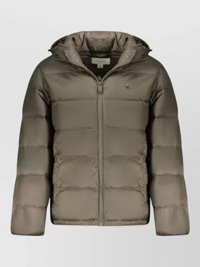 Calvin Klein Puffer Coat In Green