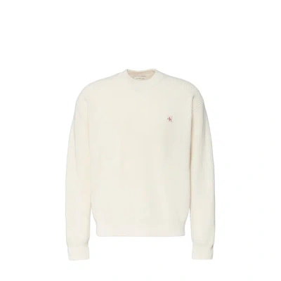 Calvin Klein Pull Droit Col Rond En Coton In Neutral