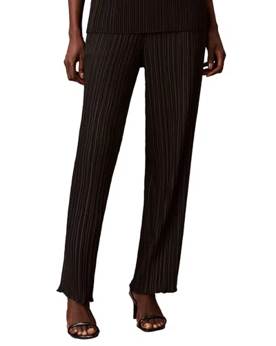 Calvin Klein Pull On Elastic Straight Leg Plissé Pant In Black
