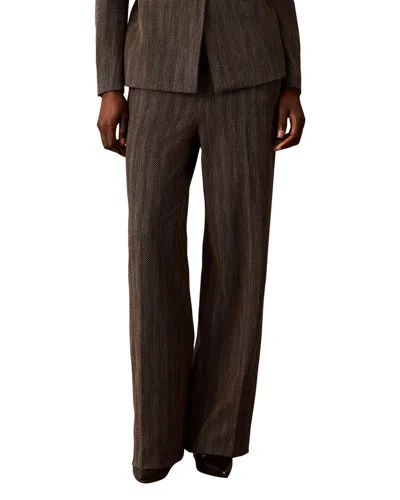 Calvin Klein Pull On Slash Pocket Wide Leg Pant In Brown