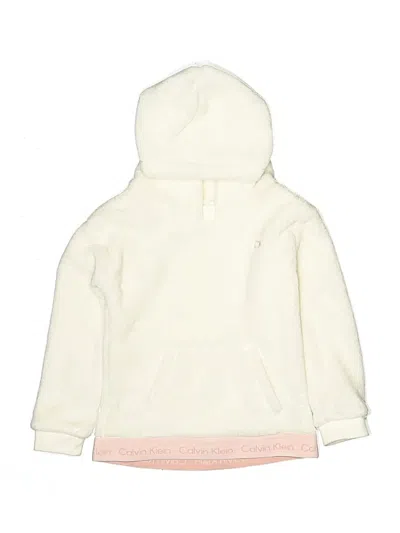 Pre-owned Calvin Klein Kids' Pullover Hoodie In White