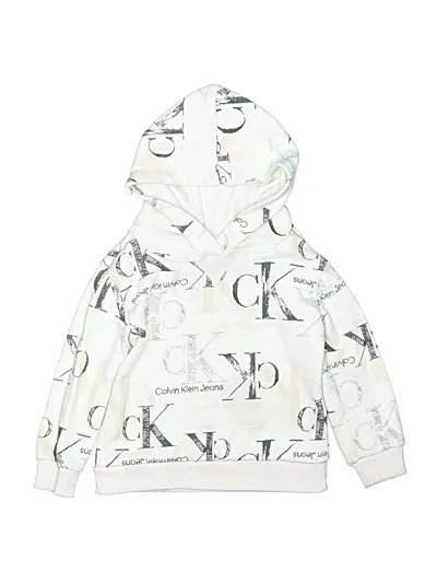 Pre-owned Calvin Klein Kids' Pullover Hoodie In White