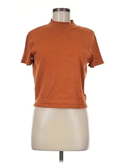 Pre-owned Calvin Klein Pullover Sweater In Orange