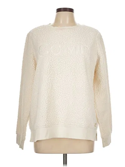 Pre-owned Calvin Klein Pullover Sweater In White