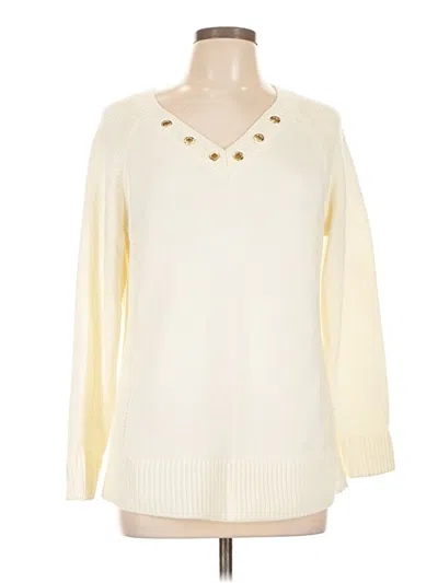 Pre-owned Calvin Klein Pullover Sweater In White