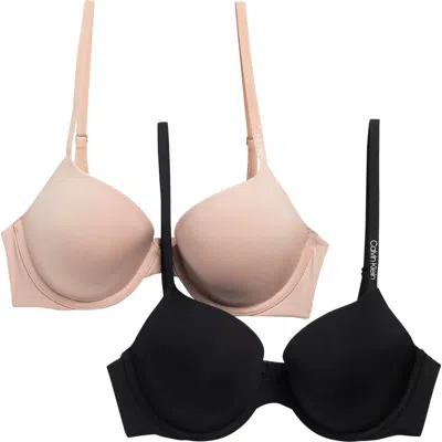 Calvin Klein Pure Micro Lightly Lined Demi Bra In Multi