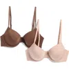 Calvin Klein Pure Micro Lightly Lined Demi Bra In Rich Espresso