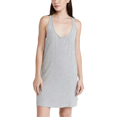 Calvin Klein Pure Ribbed Nightshirt In Snow Heather In Grey