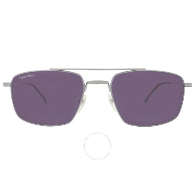 Calvin Klein Purple Navigator Unisex Sunglasses Ck22111ts 045 56 In Mauve / Purple / Silver