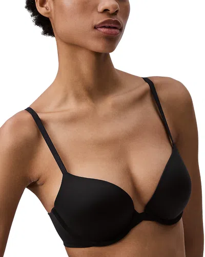 Calvin Klein Womens Attraction Lace-trim Stretch-woven Balconette Bra Black