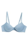 Calvin Klein Push-up Underwire Plunge Bra In Faded Denim