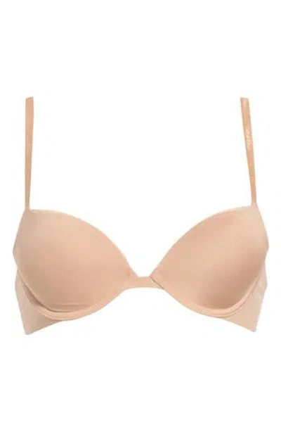 Calvin Klein Push-up Underwire Plunge Bra In Cedar