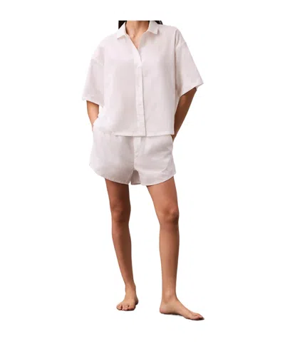 Calvin Klein Pyjama Shorts In Classic White