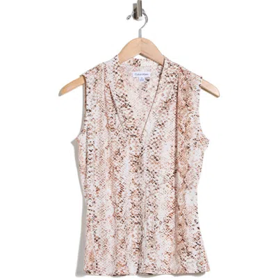 Calvin Klein Python Print V-neck Camisole In Pink