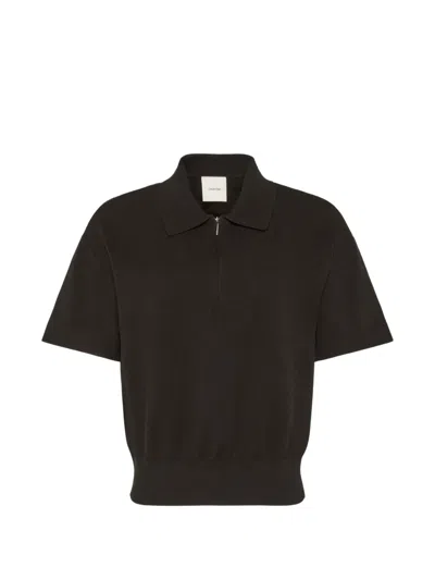 Calvin Klein Quarter-zip Short-sleeve Sweater In Black