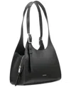 Calvin Klein Quill Medium Shoulder Bag In Black Silver
