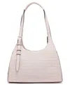 Calvin Klein Quill Soft Croco Shoulder In Parfait
